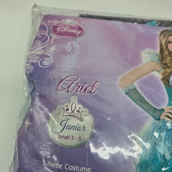 Disney Princess Ariel Costume Junior Small 3-5 5 Piece Little Mermaid - Picture 6 of 9